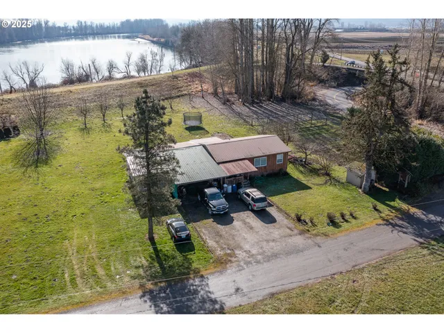 a view of a house with a street