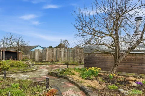 a view of a back yard of the house