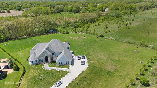 an aerial view of a house