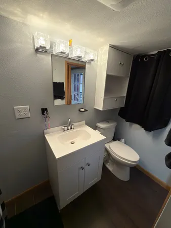 a bathroom with a sink and toilet