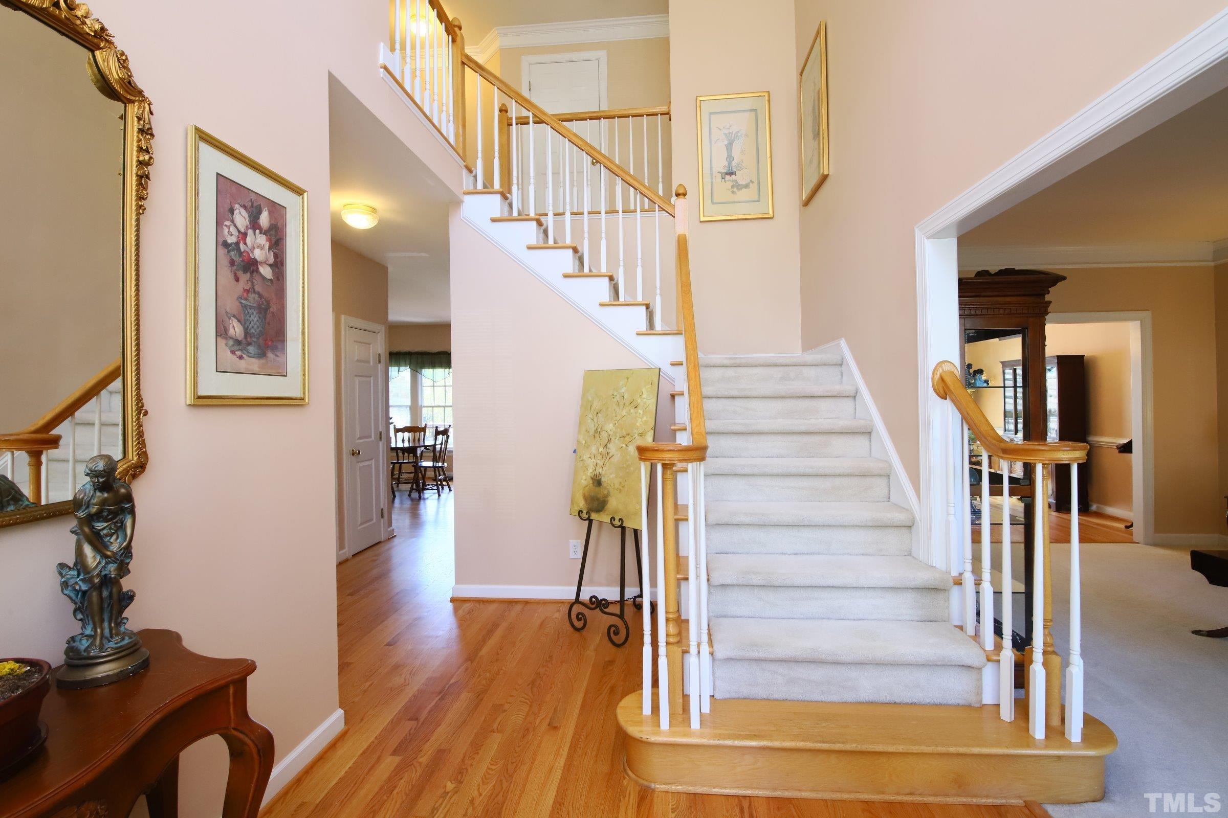3307 Meadowrun Drive Durham, NC 27707 - Photo 10 of 29 a view of entryway and hall with wooden floor