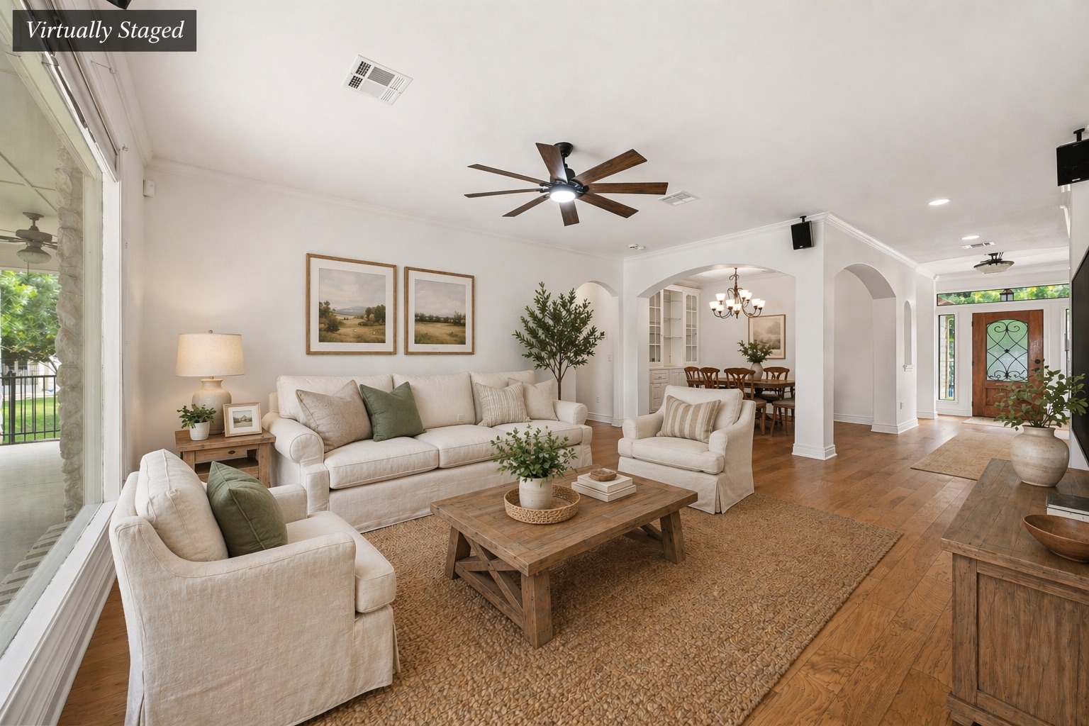 815 River Walk Trail Georgetown, TX 78633 - Photo 7 of 36 a living room with furniture a large window and a chandelier