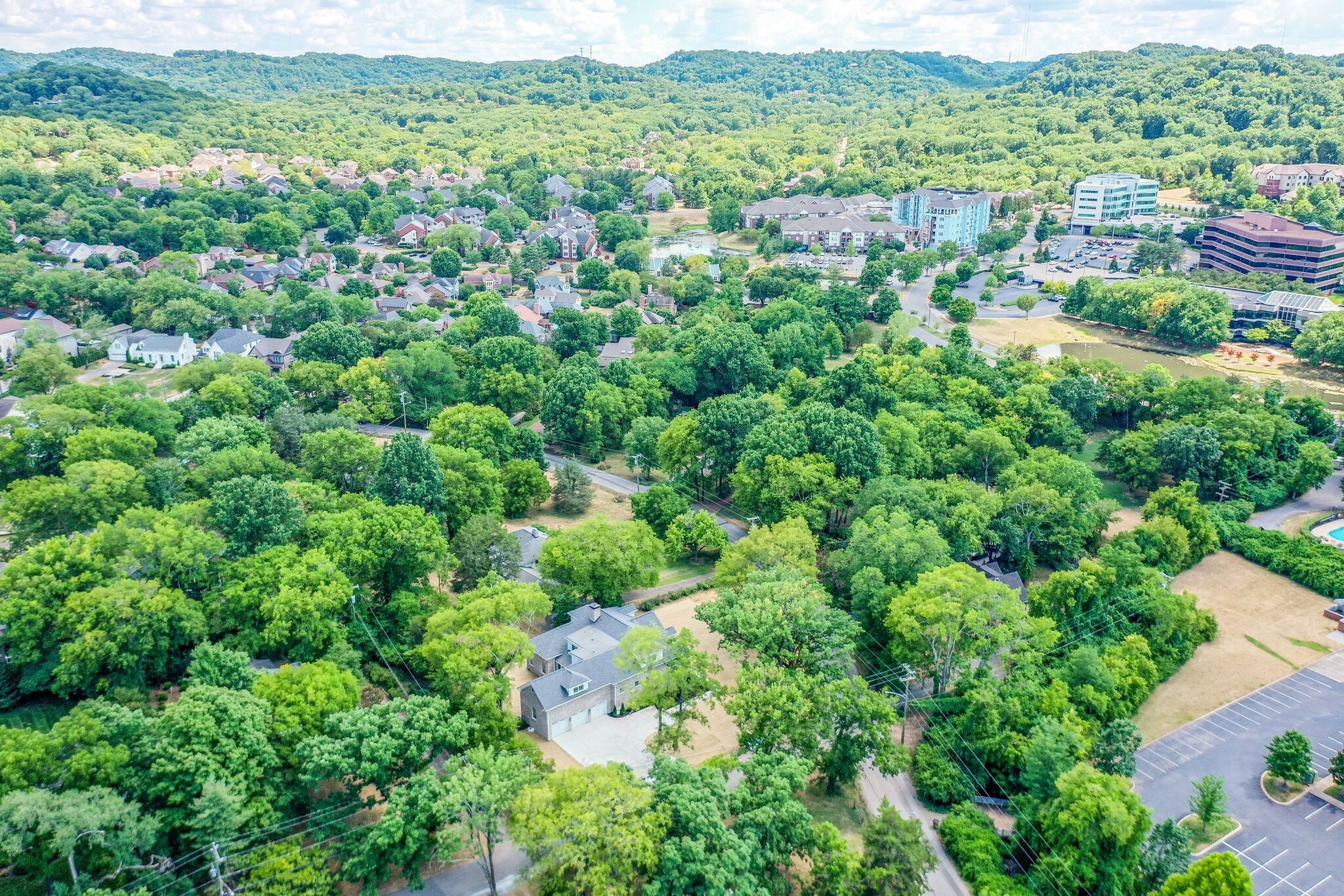 4220 Kirtland Road Nashville, TN 37215 - Photo 52 of 55 an aerial view of residential house with outdoor space and trees all around