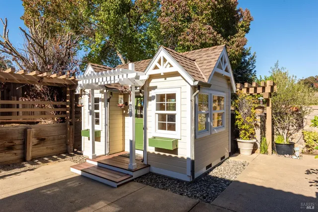 a view of a building with a outdoor space