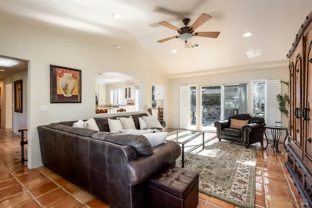 a living room with furniture