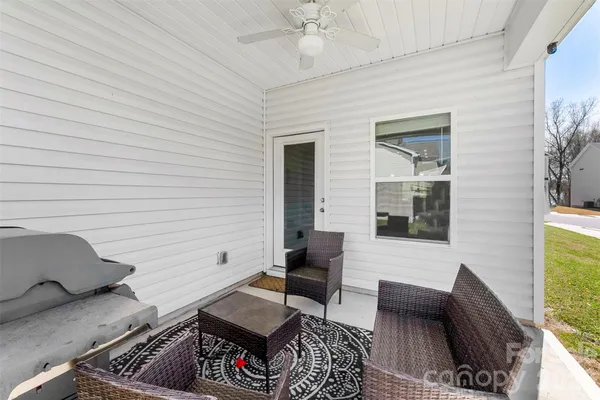 a outdoor living space with furniture
