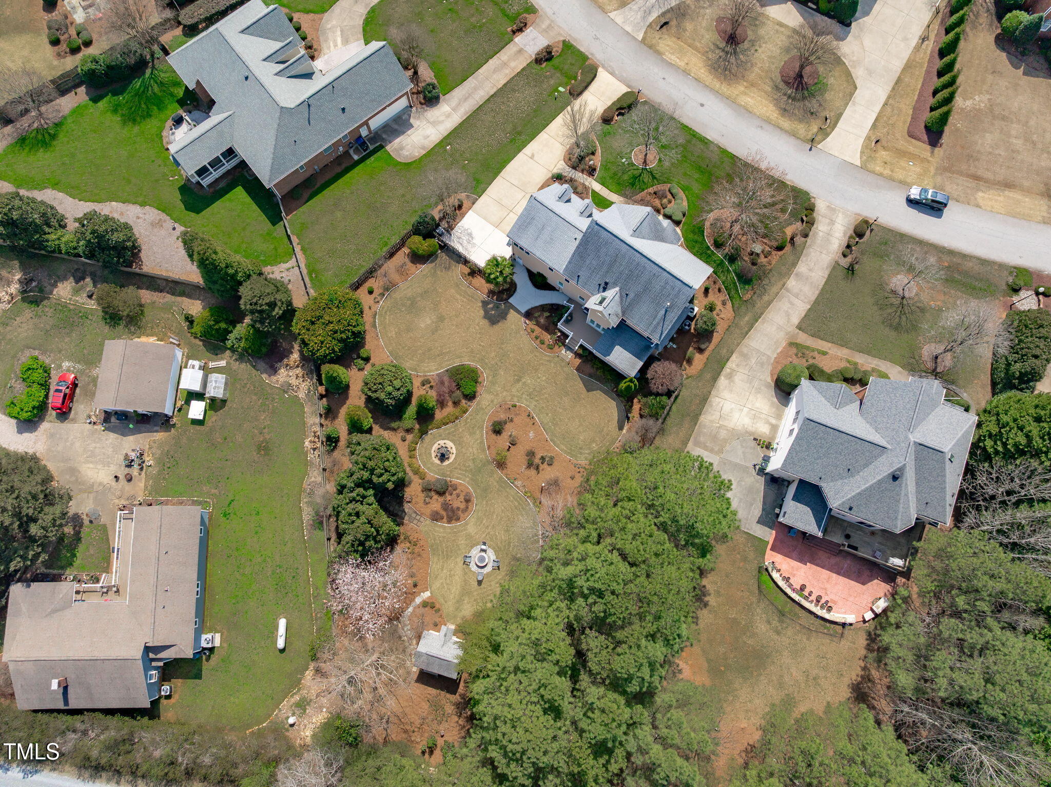 3708 Wesley Ridge Drive Apex, NC 27539 - Photo 46 of 48 an aerial view of a house with a yard