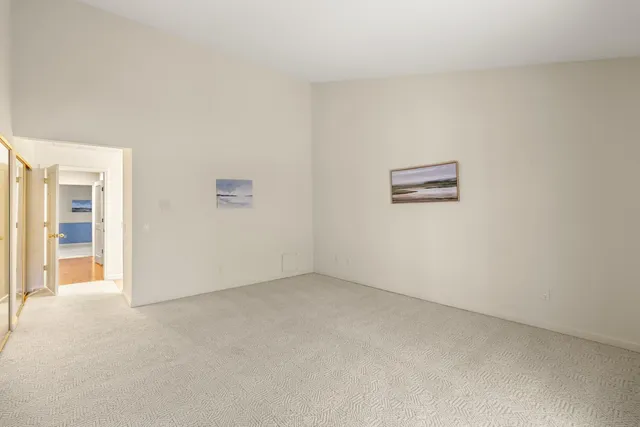 a view of a livingroom with a large window