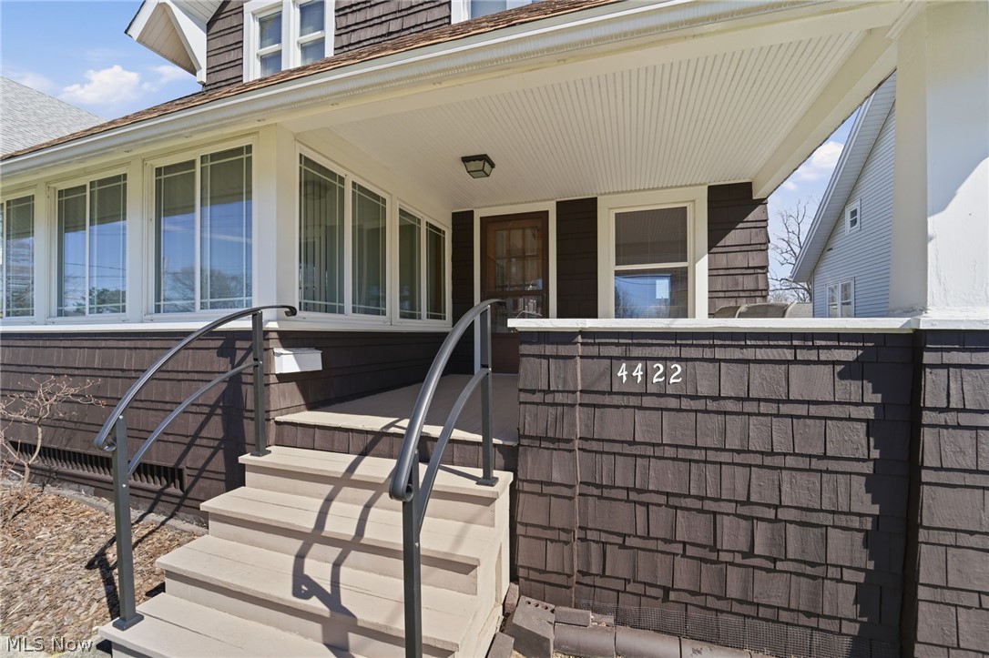 4422 State Road Ashtabula, OH 44004 - Photo 2 of 21 Doorway to property featuring covered porch