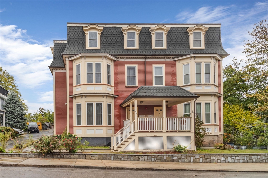 a front view of a residential apartment building