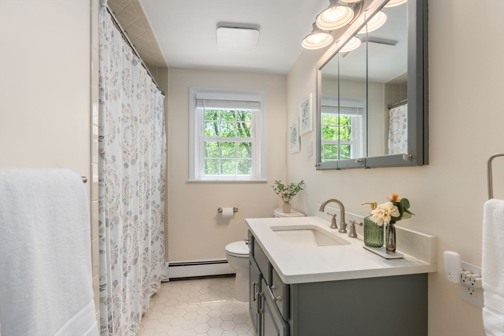 11 Longmeadow Road Medfield, MA 02052 - Photo 12 of 39 a bathroom with a sink a toilet and a mirror