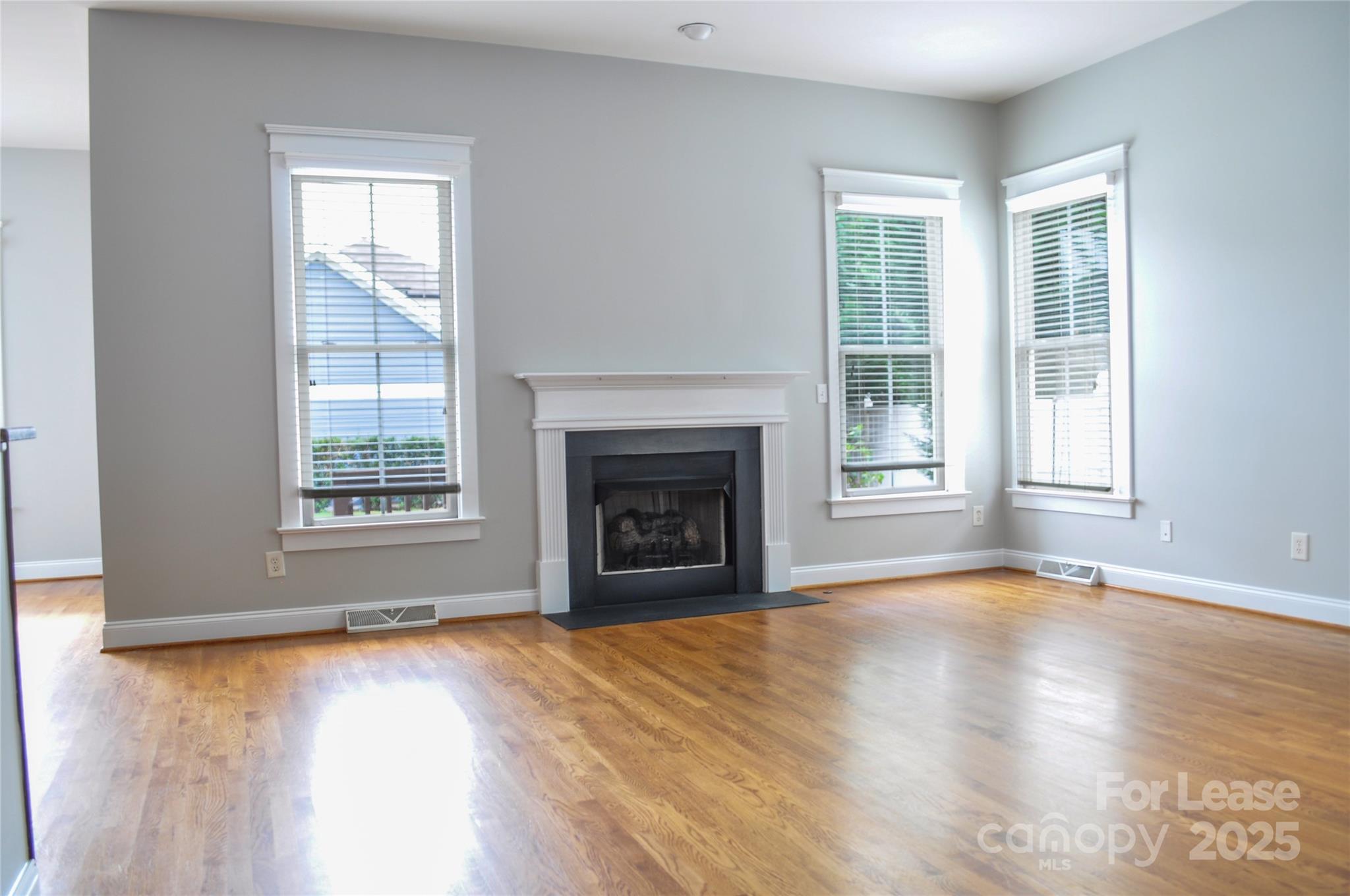 3010 Colonel Springs Way Fort Mill, SC 29708 - Photo 6 of 17 an empty room with wooden floor fireplace and windows