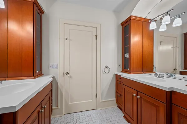a bedroom with furniture