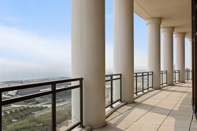 a view of a balcony