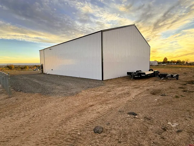 a view of a garage with storage