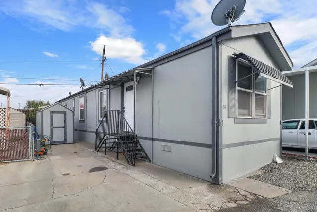a storage room with stairs