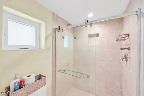 a bathroom with a shower