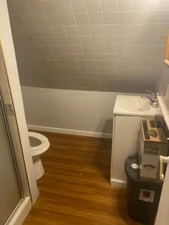 a bathroom with a sink and toilet