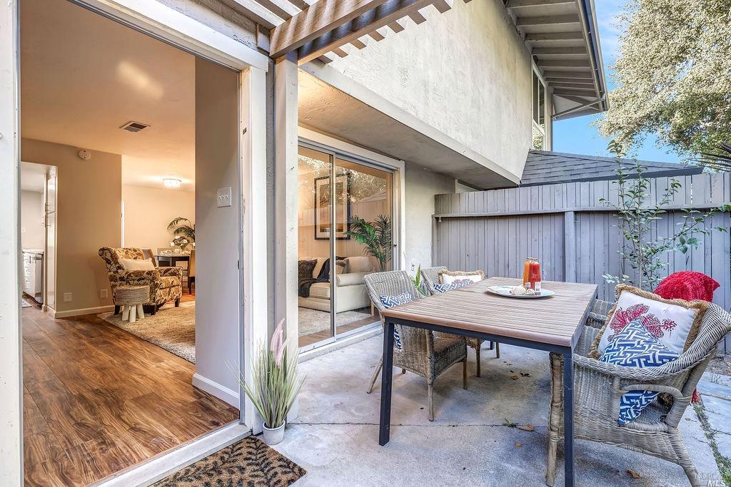 64 Roundtree Boulevard San Rafael, CA 94903 - Photo 1 of 1 a view of a dinning table and chairs in the patio