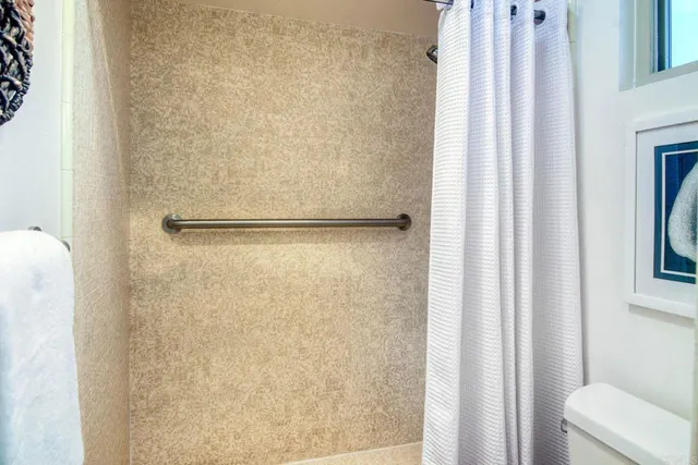 a bathroom with a shower