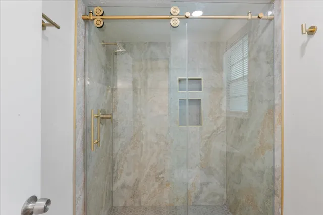 a bathroom with a shower