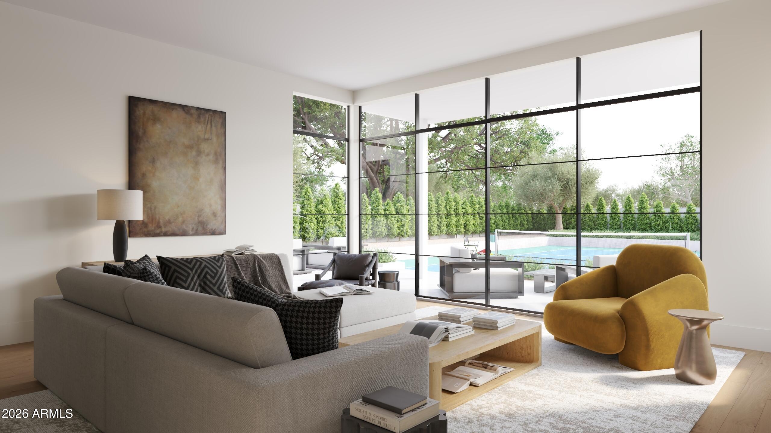 5009 East Roadrunner Road Paradise Valley, AZ 85253 - Photo 30 of 36 a living room with furniture and a large window