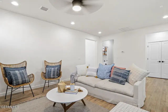 a living room with furniture