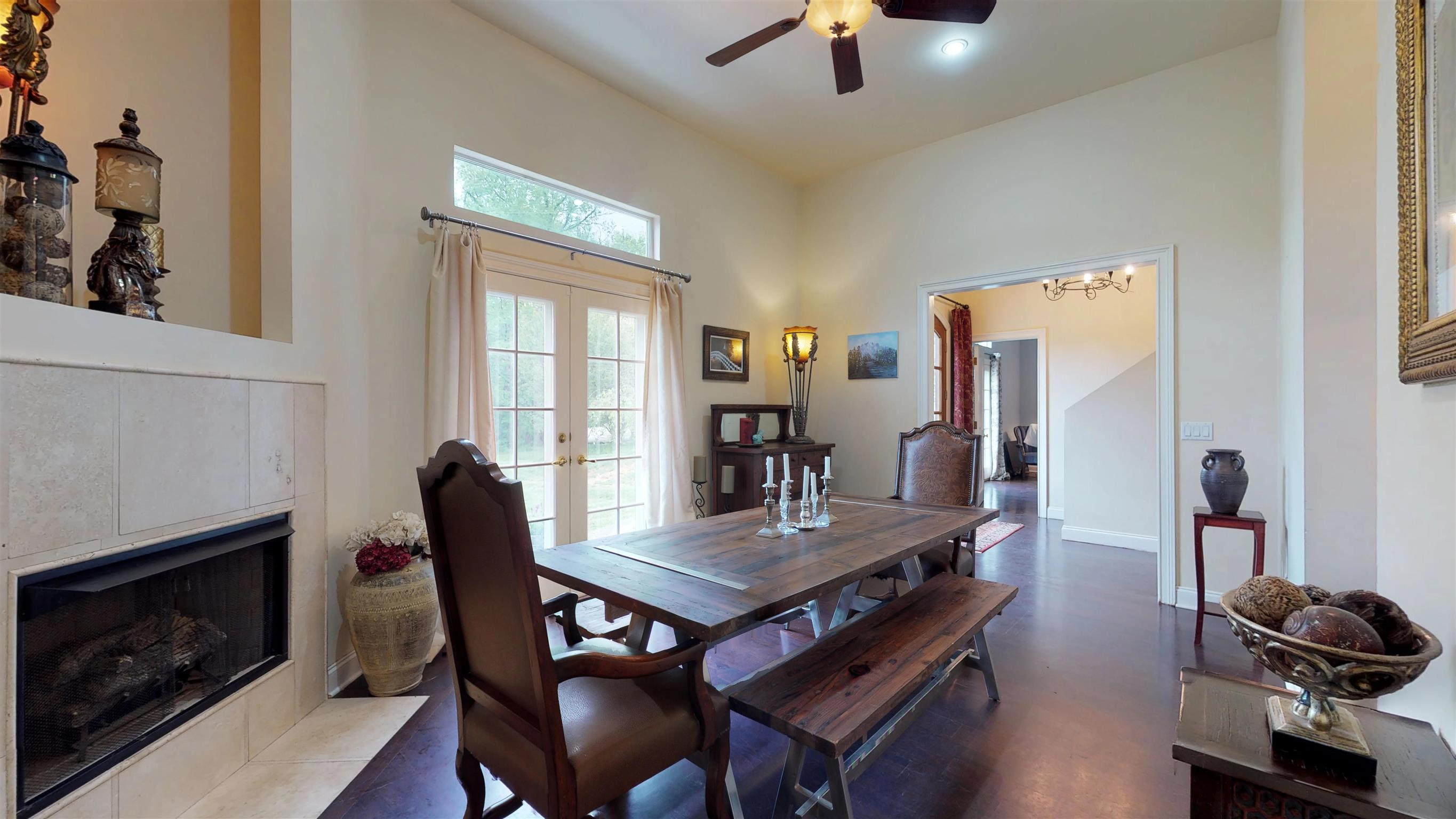 Dining Room features a fireplace for ambience