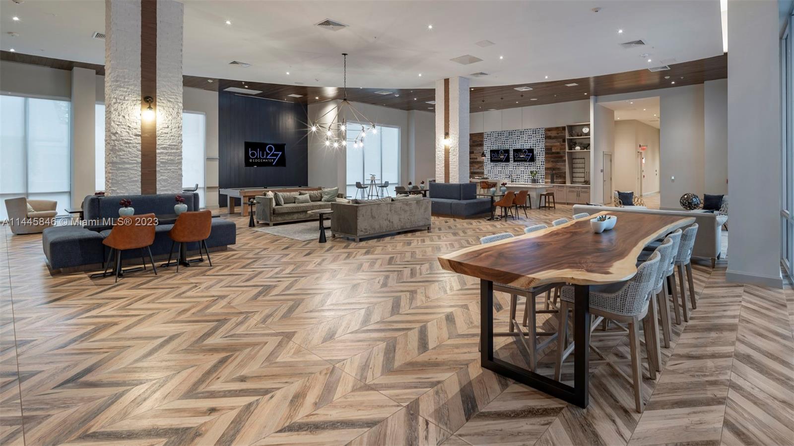 2701 Biscayne Boulevard, Unit 4111 Miami, FL 33137 - Photo 35 of 45 a living room with fireplace furniture and a wooden floor