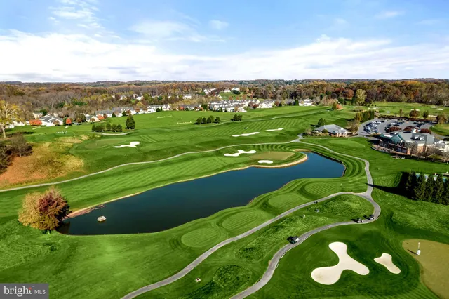 a view of a golf course with a garden