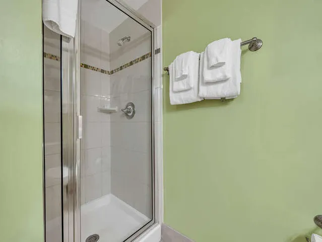 a bathroom with a shower