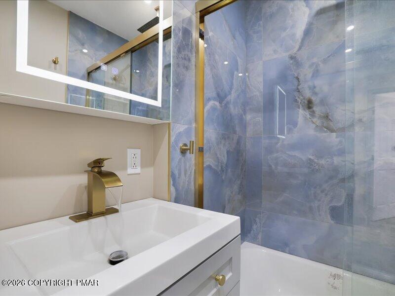 689 Main Road Hunlock Creek, PA 18621 - Photo 21 of 38 a bathroom with a sink and a shower