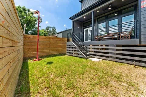 a view of a chairs on wooden deck
