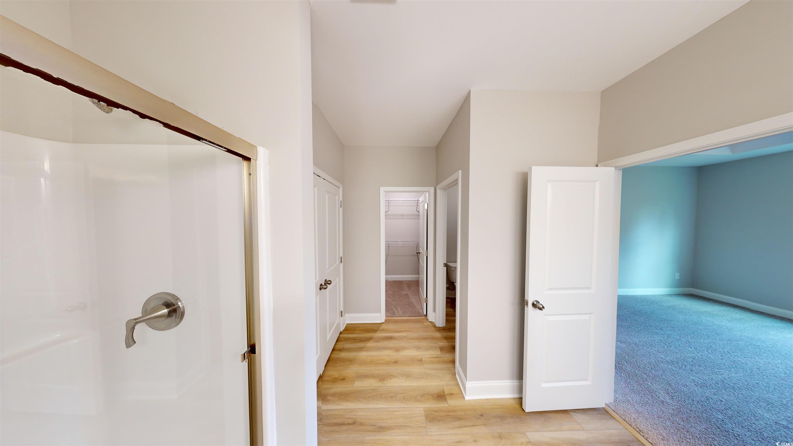 1016 Moen Loop, Unit LOT 5 Conway, SC 29526 - Photo 23 of 31 Bathroom featuring a shower, wood finished floors, and a closet