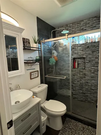 a view of a park with slide