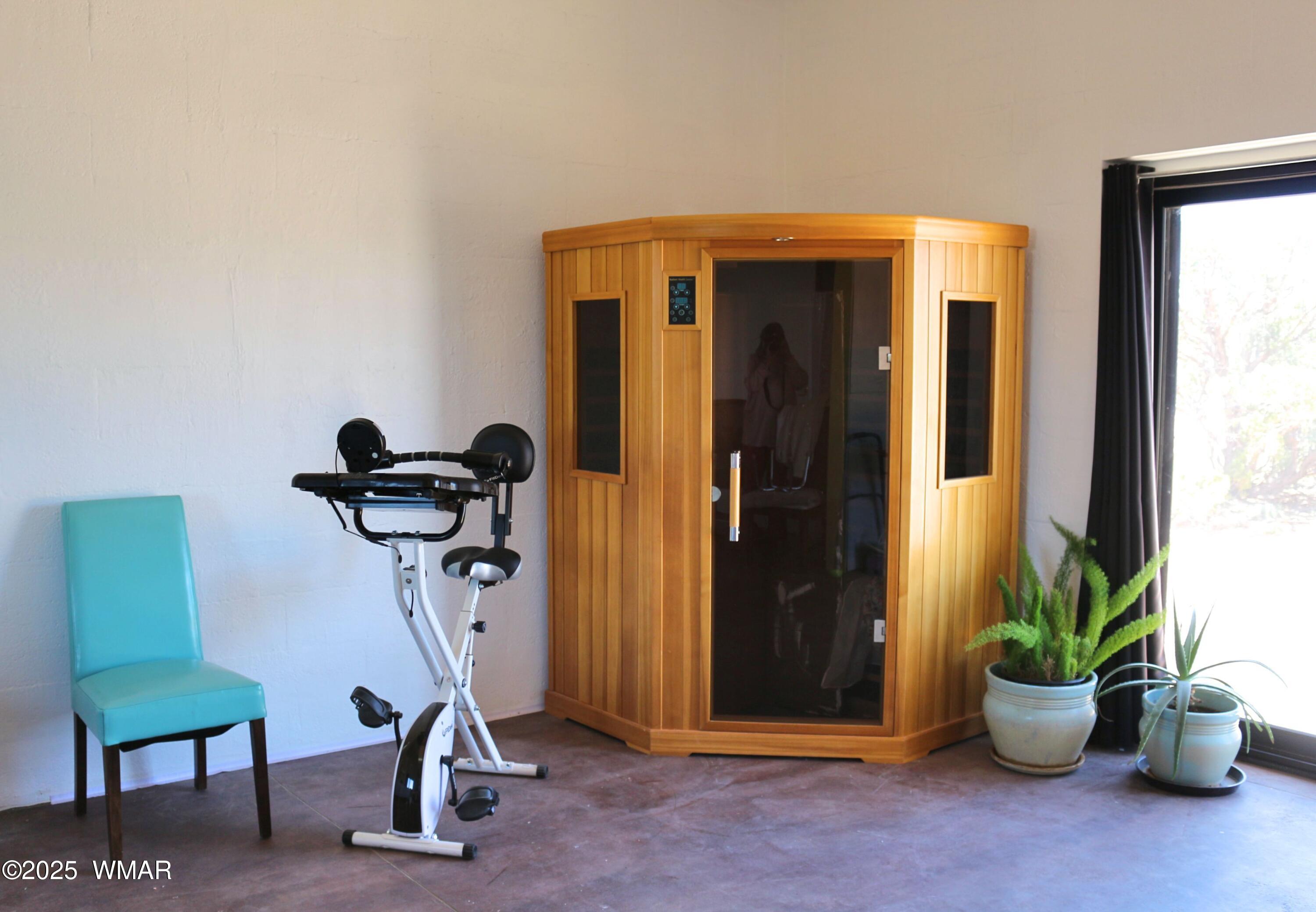 12 County Road Concho, AZ 85924 - Photo 14 of 85 EMF-Free Infrared Sauna and Exercise Space w Patio Door to Outdoors