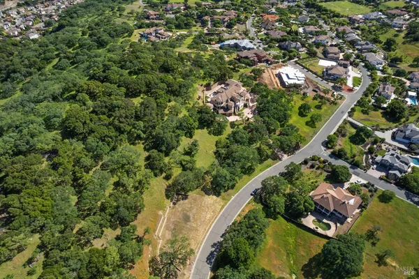 a view of a lush green hillside and a houses