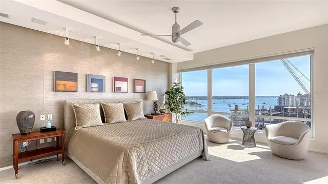 a view of a city with tall buildings