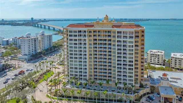 a view of a city with tall buildings