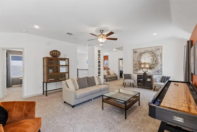 a living room with furniture