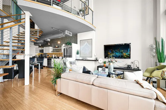 a living room with furniture