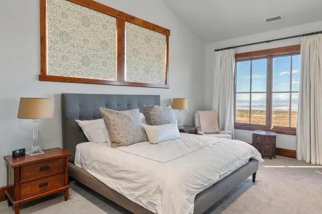 a view of a garage with furniture and a garage