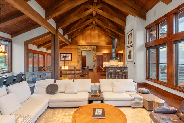 a view of a roof deck with sitting area