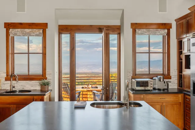 a front view of a building with glass windows