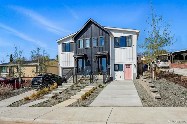 a front view of a house with entertaining space