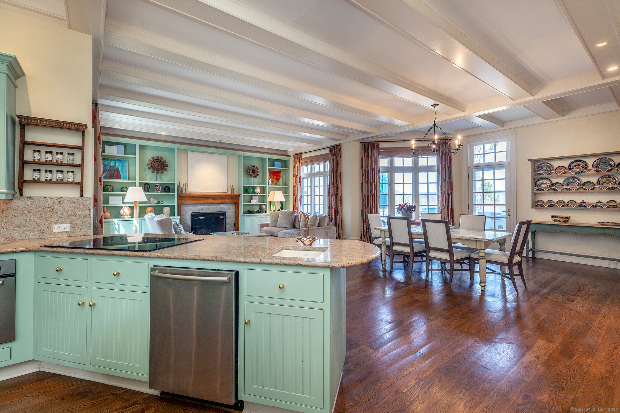 11 Raven Rock Road Roxbury, CT 06783 - Photo 14 of 32 Kitchen open to dining area, family room and access to deck for al fresco dining