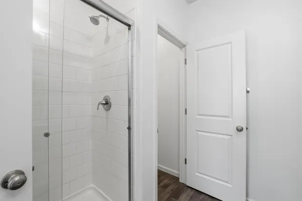 a bathroom with a shower