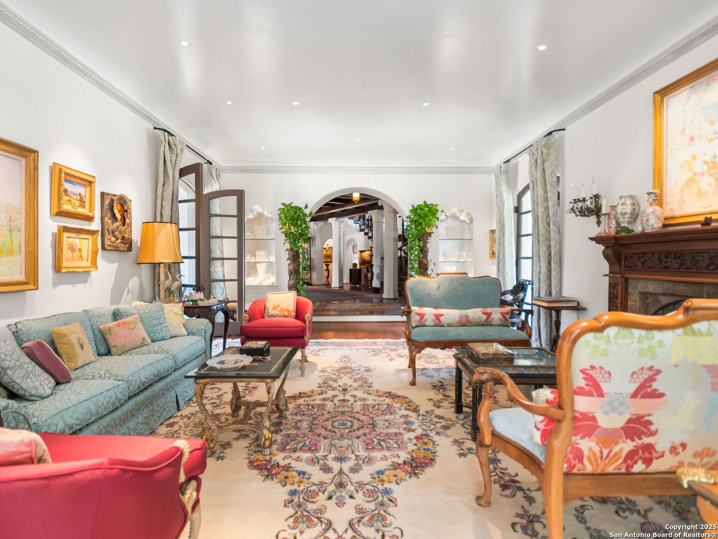 204 Zambrano Road San Antonio, TX 78209 - Photo 32 of 58 a living room with furniture fireplace and a large window