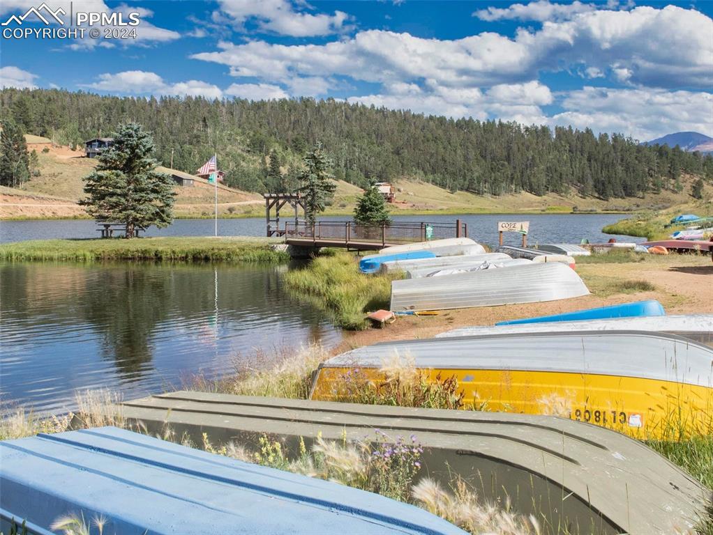 833 Spring Valley Drive Divide, CO 80814 - Photo 48 of 50 a view of a lake with a house in the background
