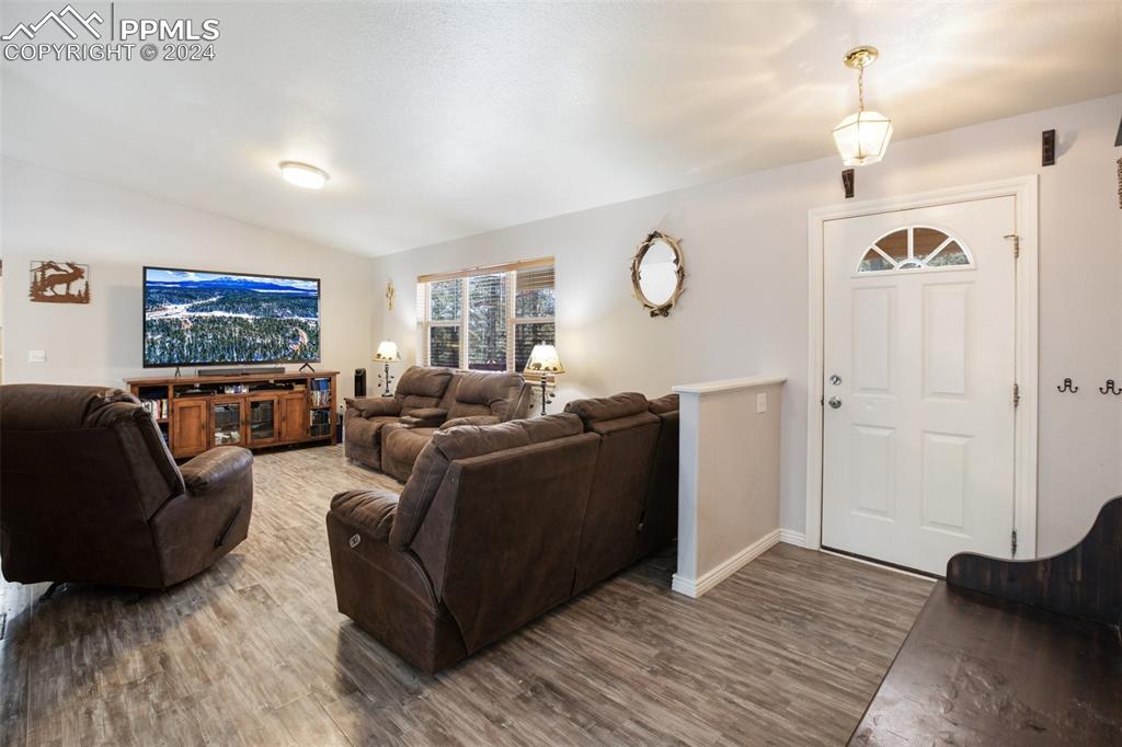 833 Spring Valley Drive Divide, CO 80814 - Photo 9 of 50 a living room with furniture window and a wooden floor